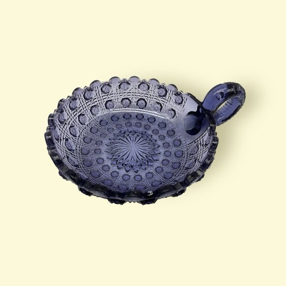 Pressed Glass Vintage Purple Nappy Dish Bowl Collectible Early Glass MCM - Picture 16 of 16